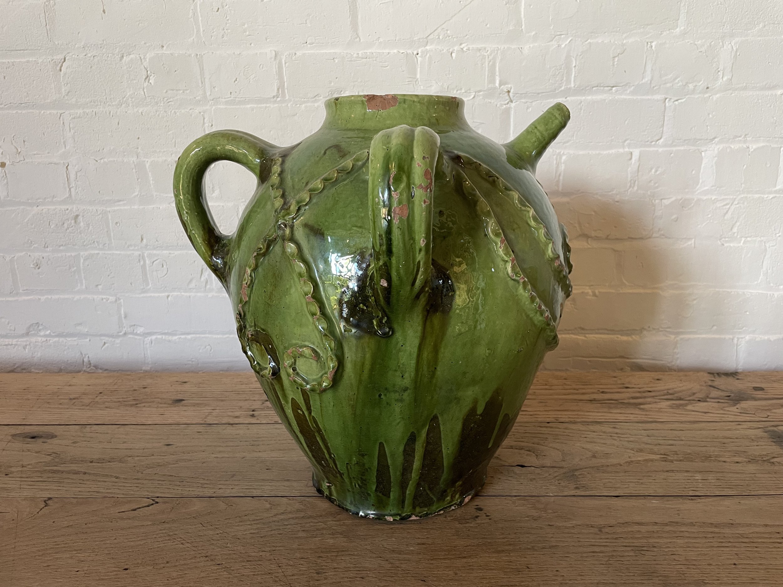 French Glazed Oil Jar