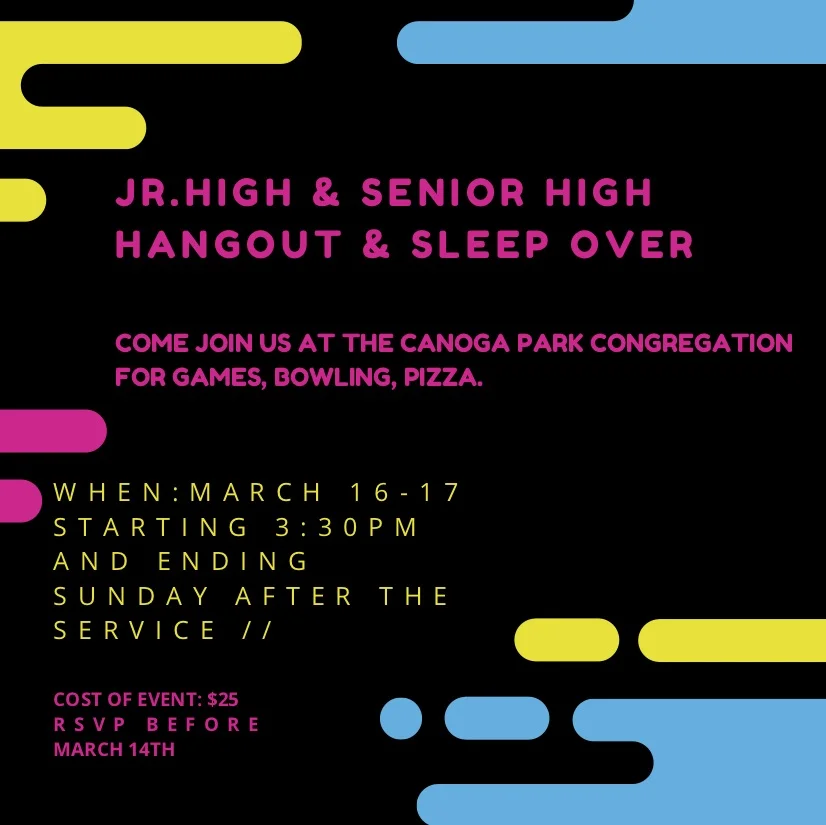 Jr. High and Sr. High Hangout and Lock-In