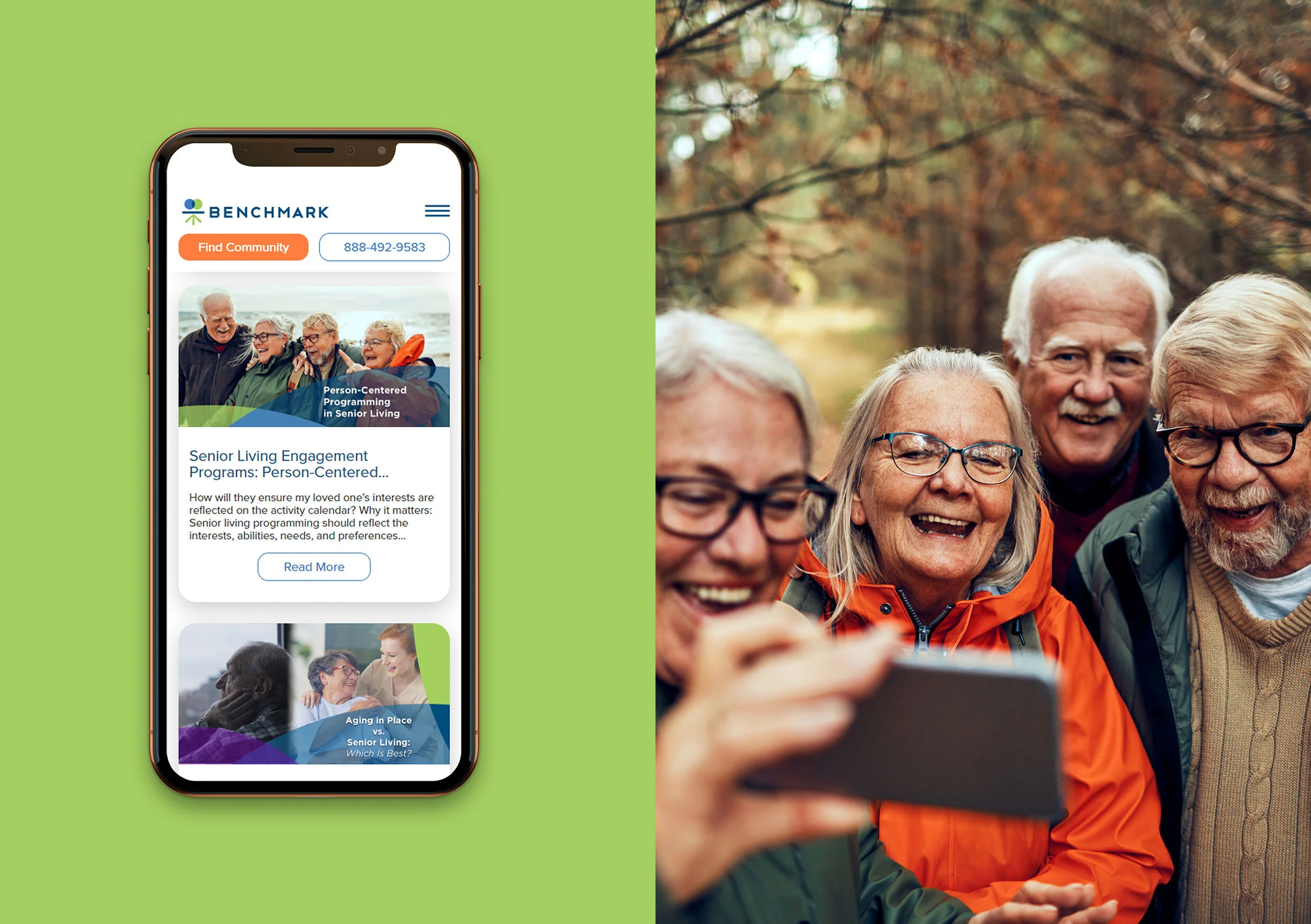 The responsive design of Open Conversations in a mobile mockup.