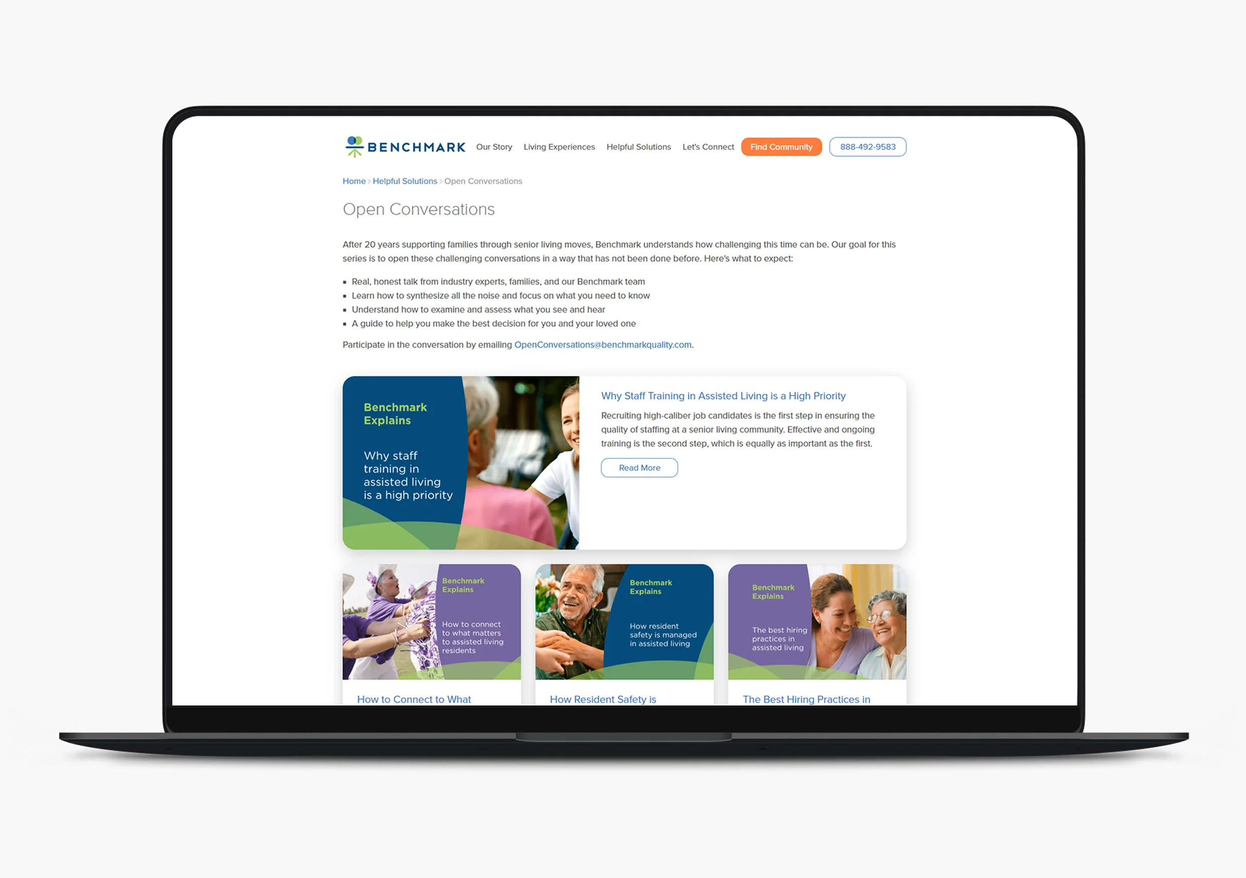 An updated version of Open Conversations blog with a new headline of Benchmark Explains.
