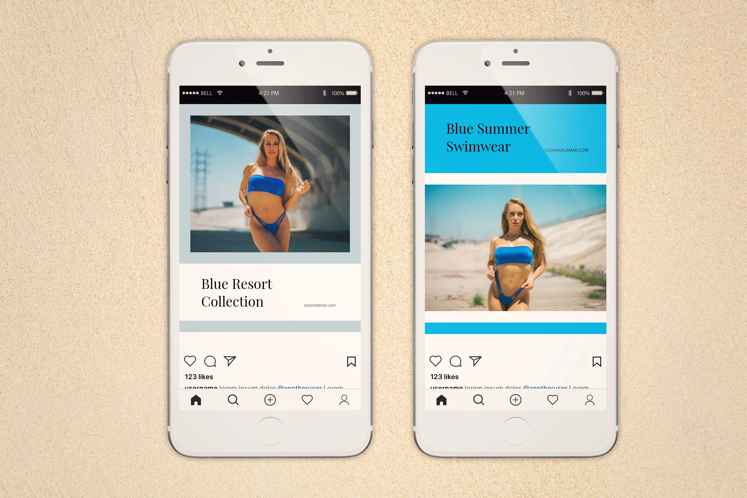 Special social media campaign inside Instagram to promote a feature a swimwear collection or sales.