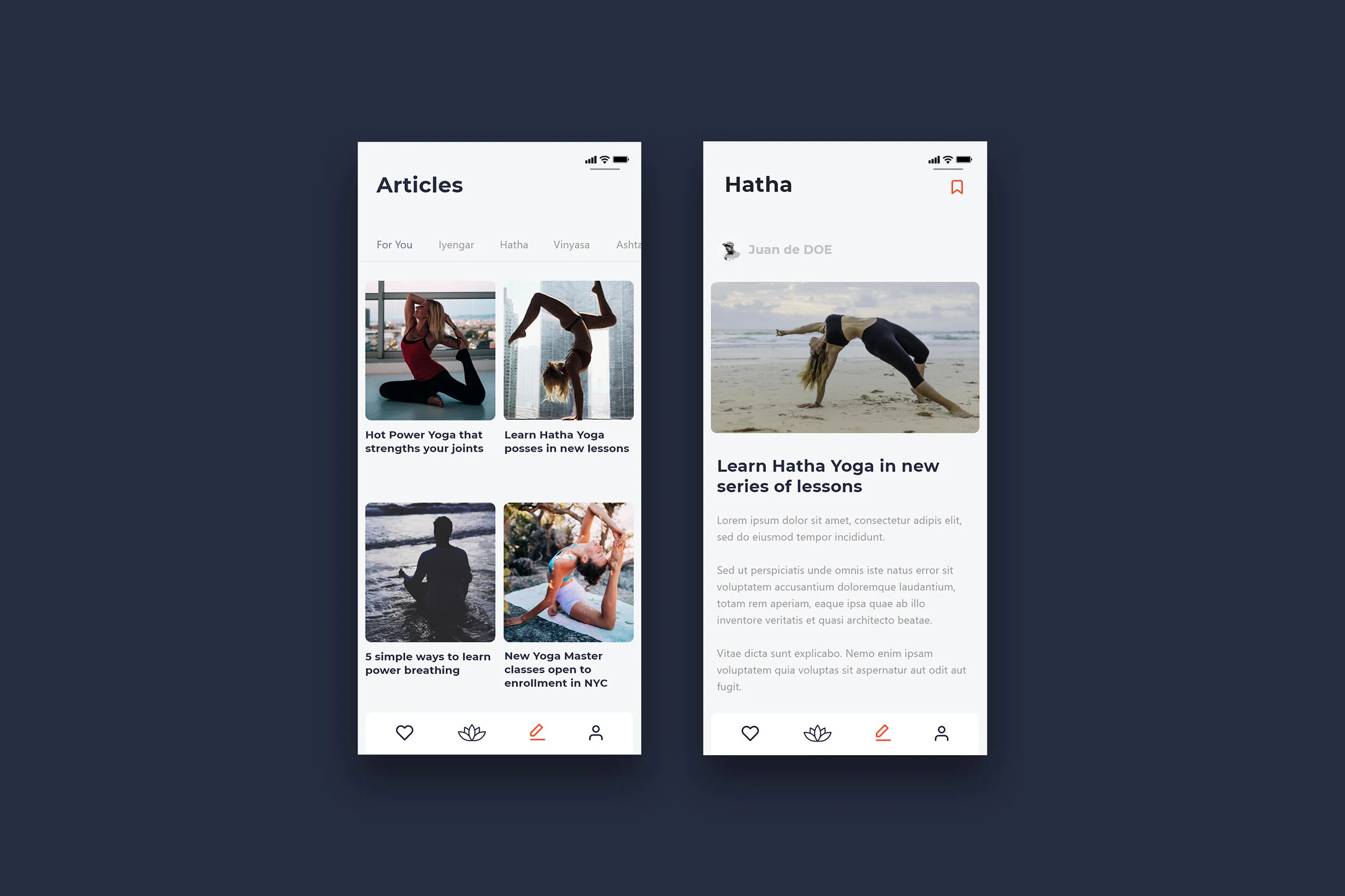 Articles about yoga lessons screens.