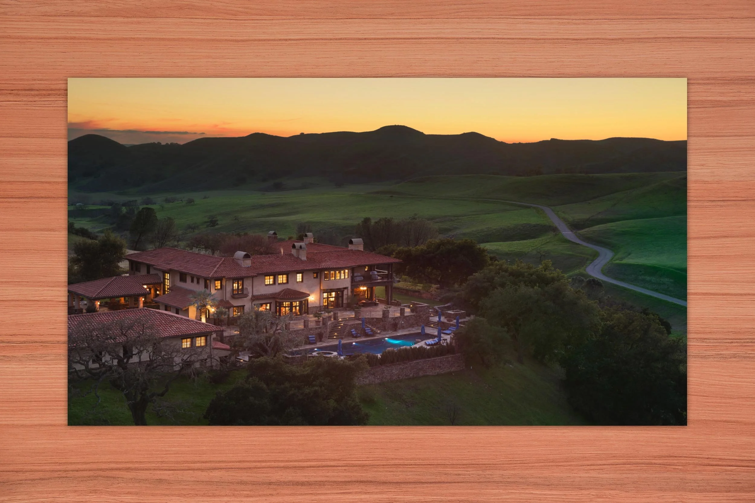 Aerial view of the ranch.