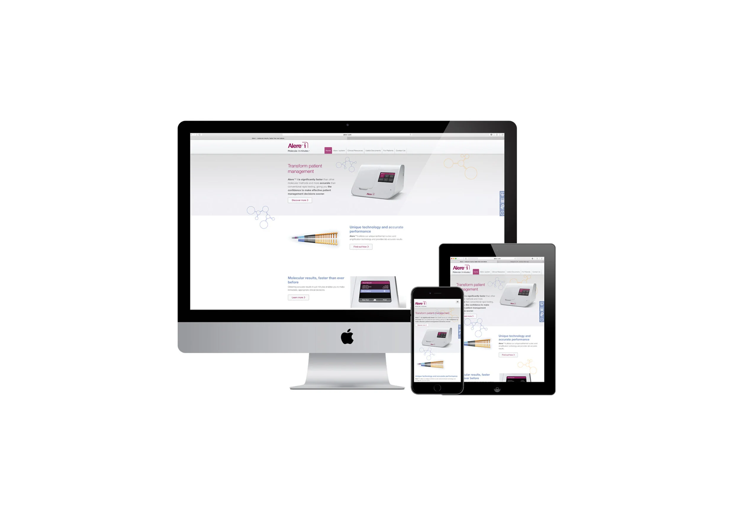 Alere™ i responsive responsive website mock ups.
