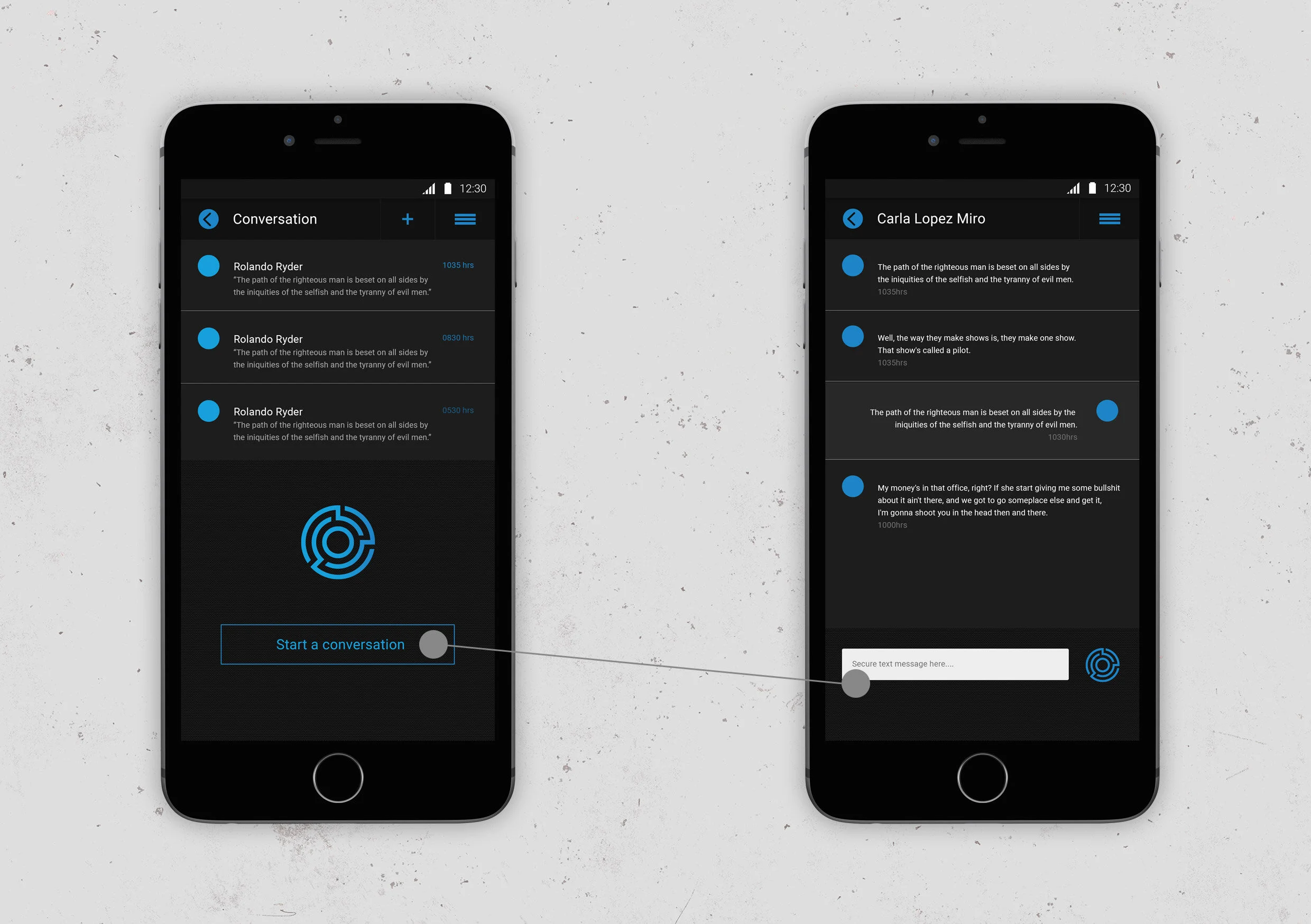 Conversation screens.