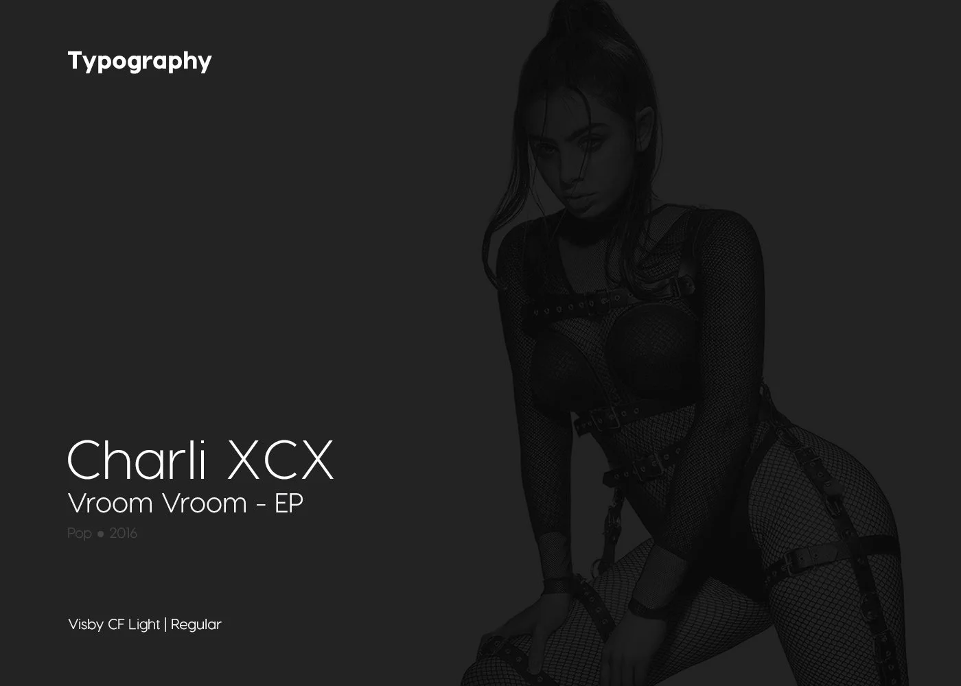 Charli XCX with typography fonts