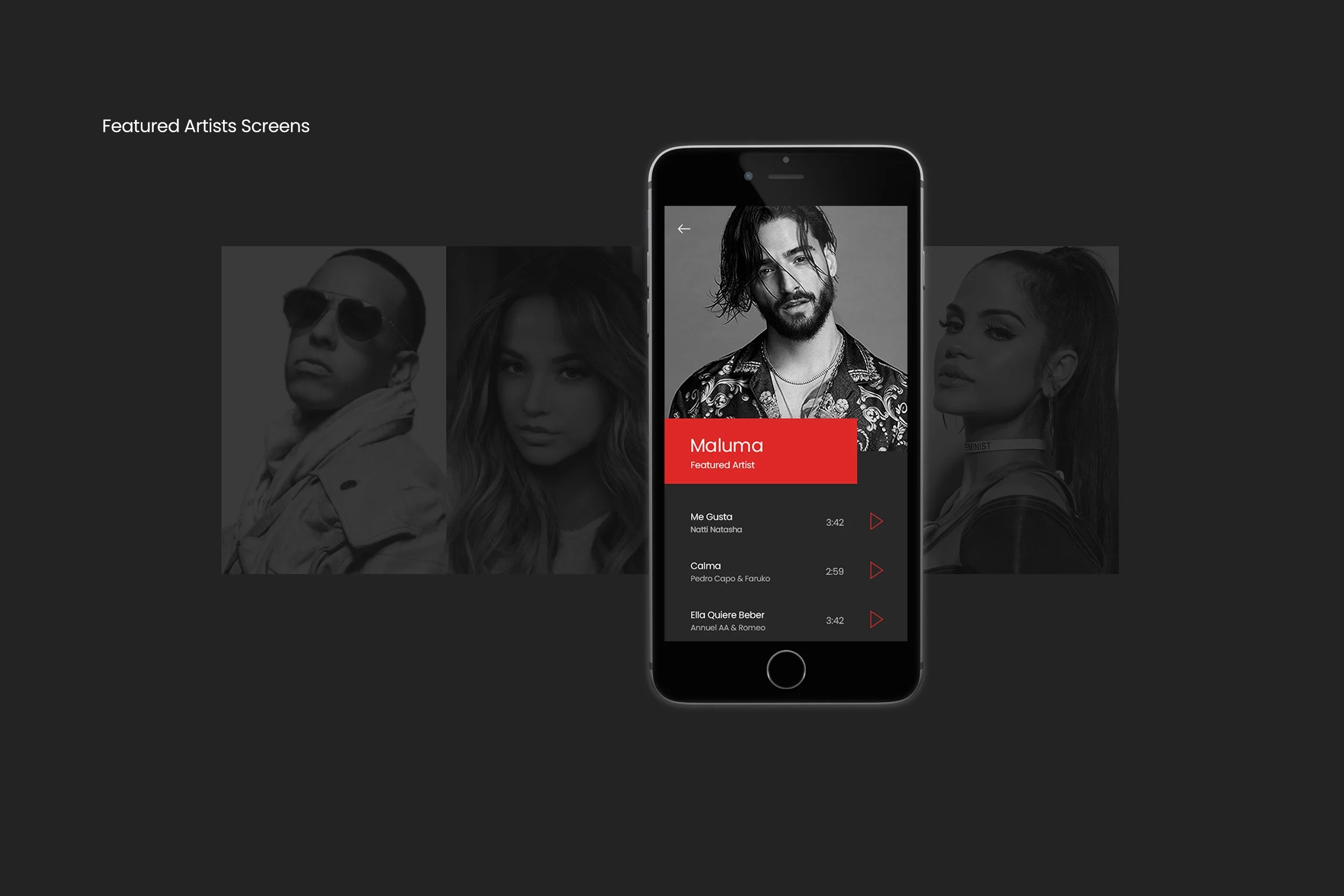 Featured Artists Screens featuring Urban Latin artists