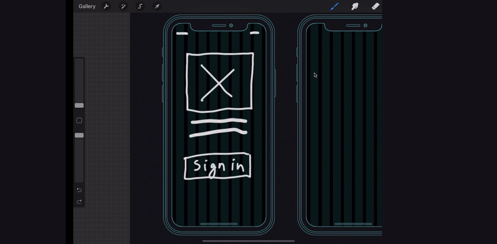 screen shot wireframing a ui design inside balsamiq