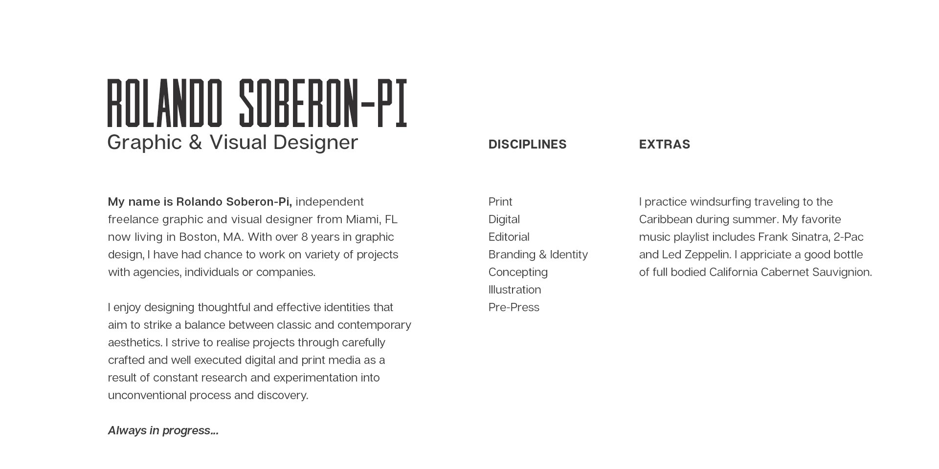 Rolando Soberon-Pi Graphic & Visual Designer Intro