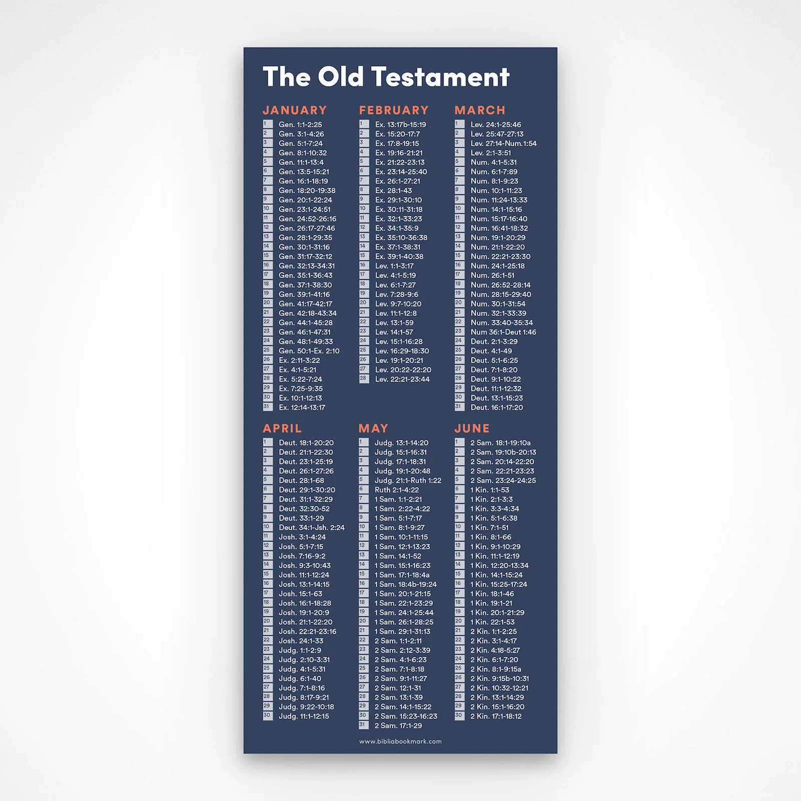 Old Testament One Year Reading Plan Bible Bookmark