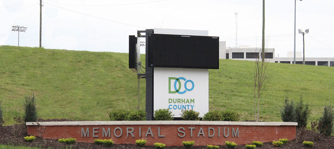 Durham County Stadium Sign