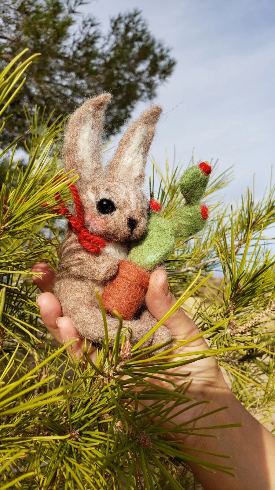 Needle Felted Ornaments: Desert Bunnies, Coyotes, and Critters