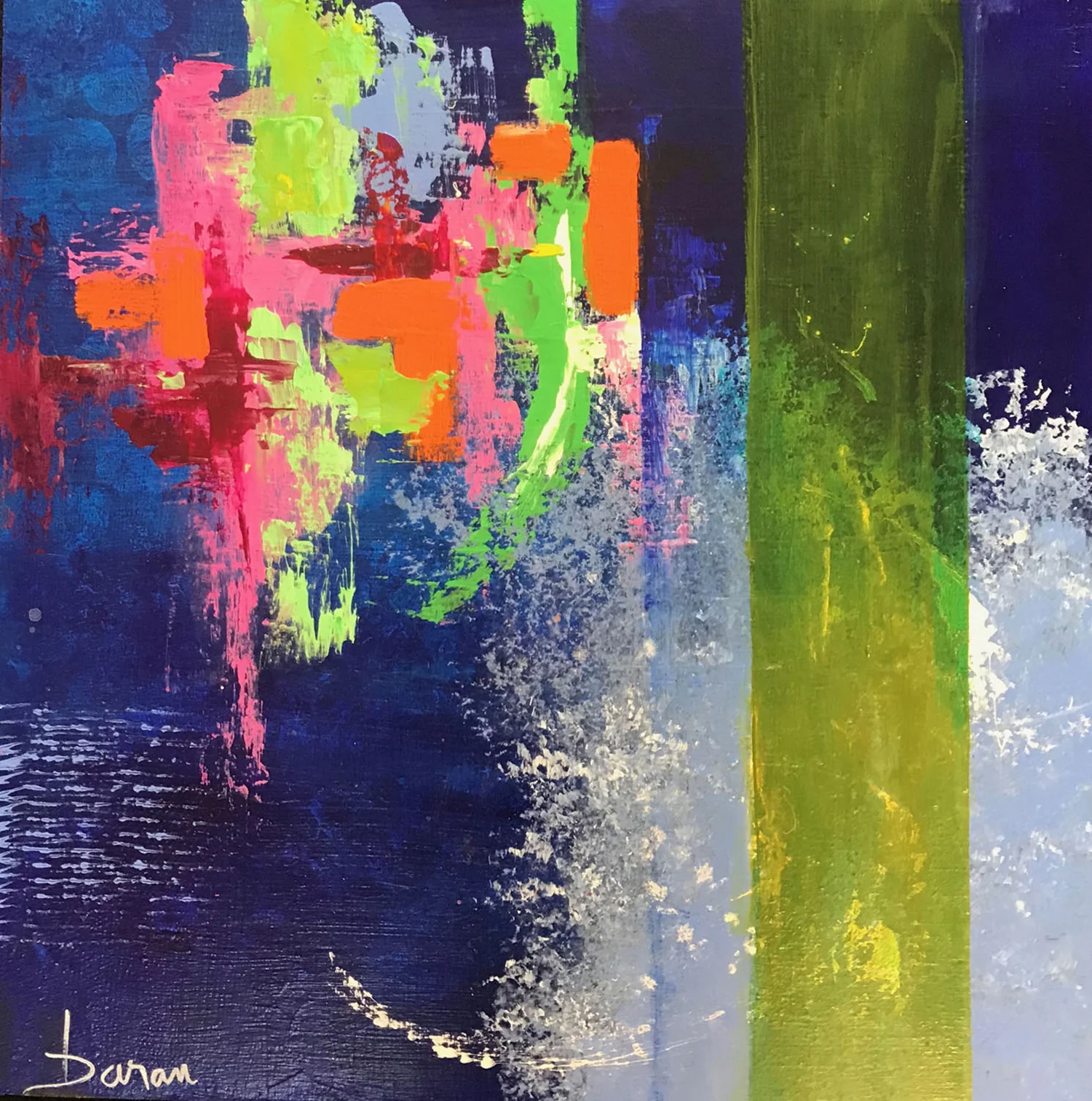 Breaking down the Blues 18 x 18” Acrylic on Cradled Board