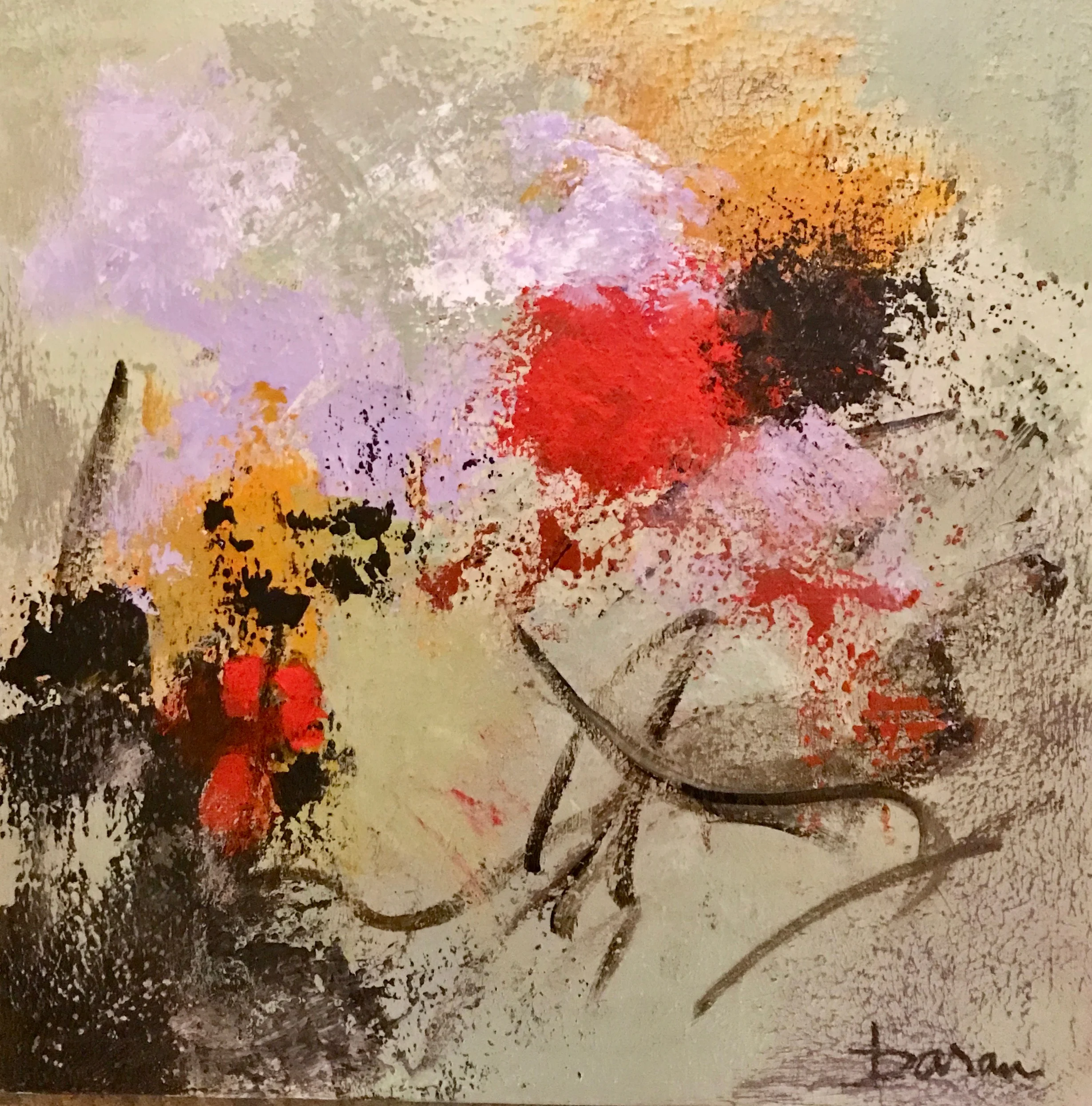 “Wandering Muse #2” 18 x 18” Acrylic on Cradled Board
