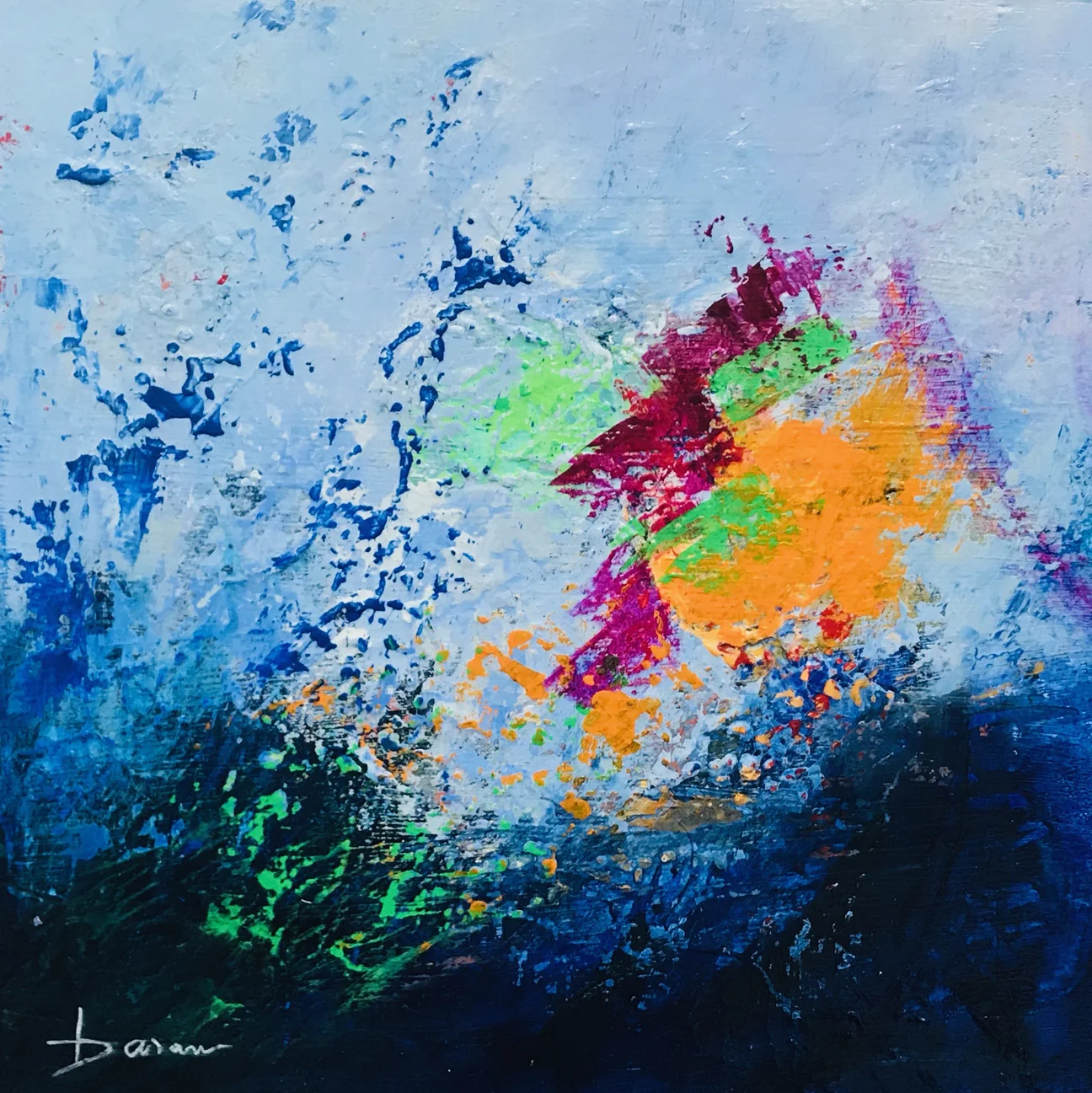 Disrupted Dreams' 18 x 18” Acrylic on Cradled Board