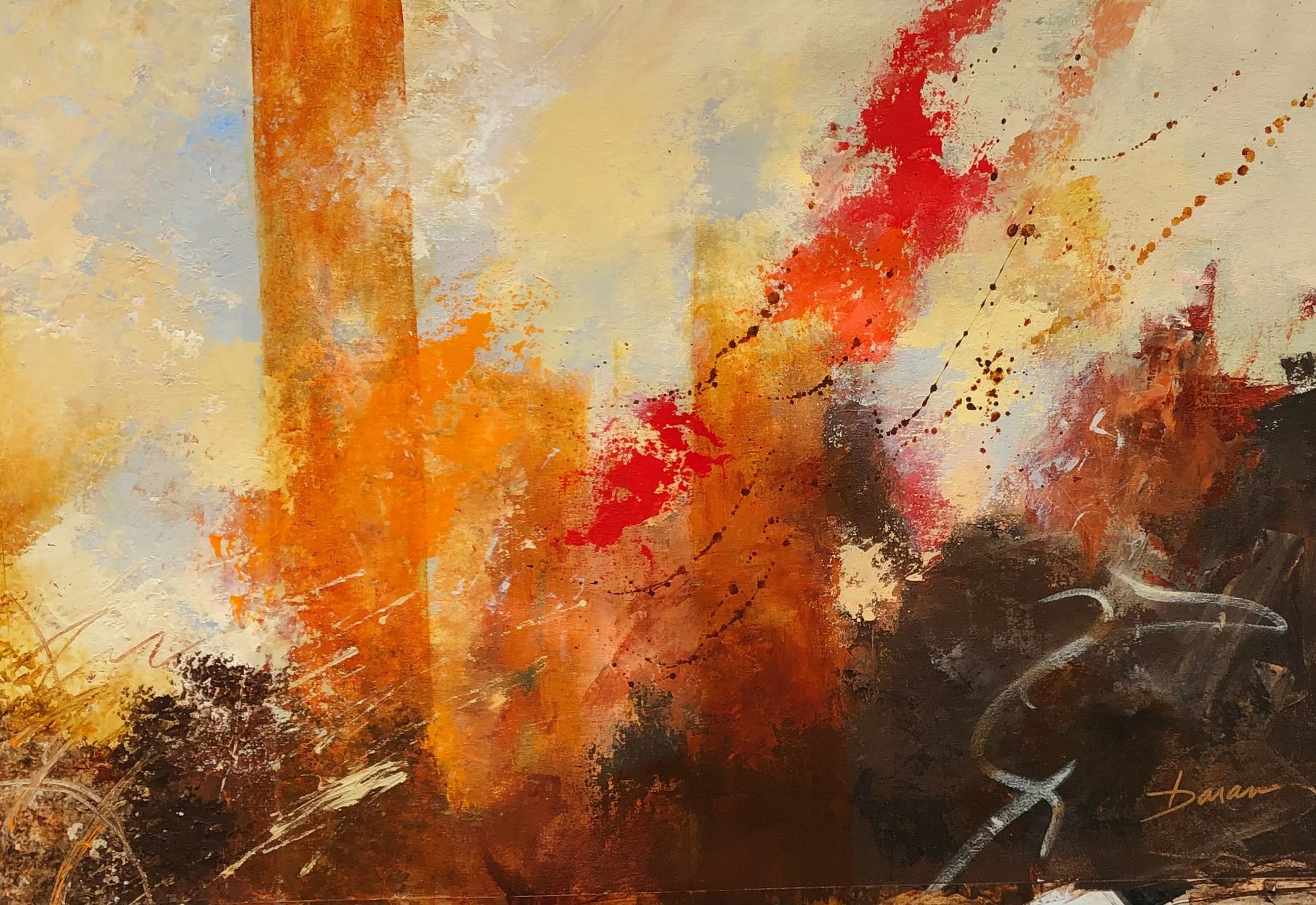 “Turbulence” 24 x 36” acrylic on unstretched canvas