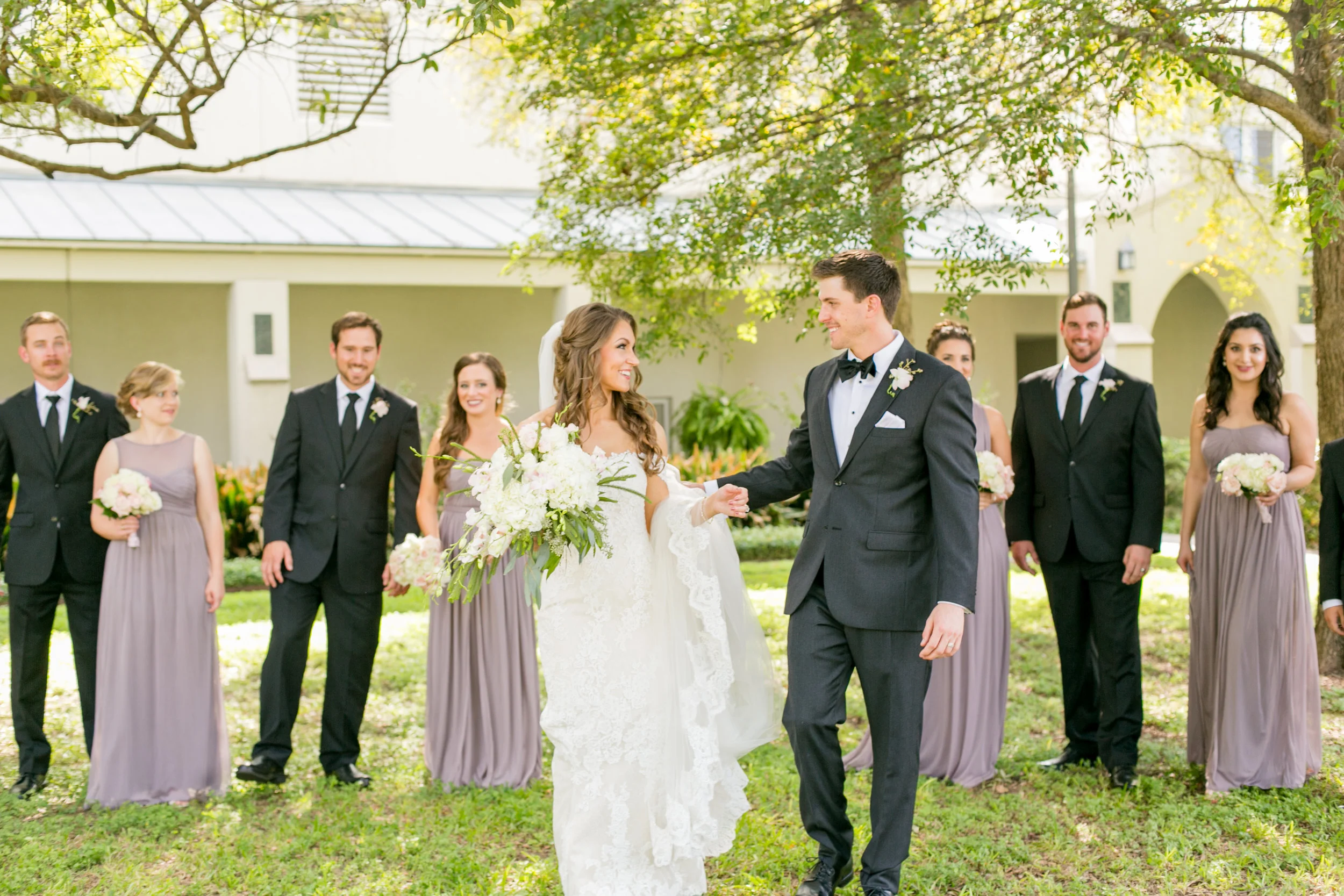 Wedding party outside