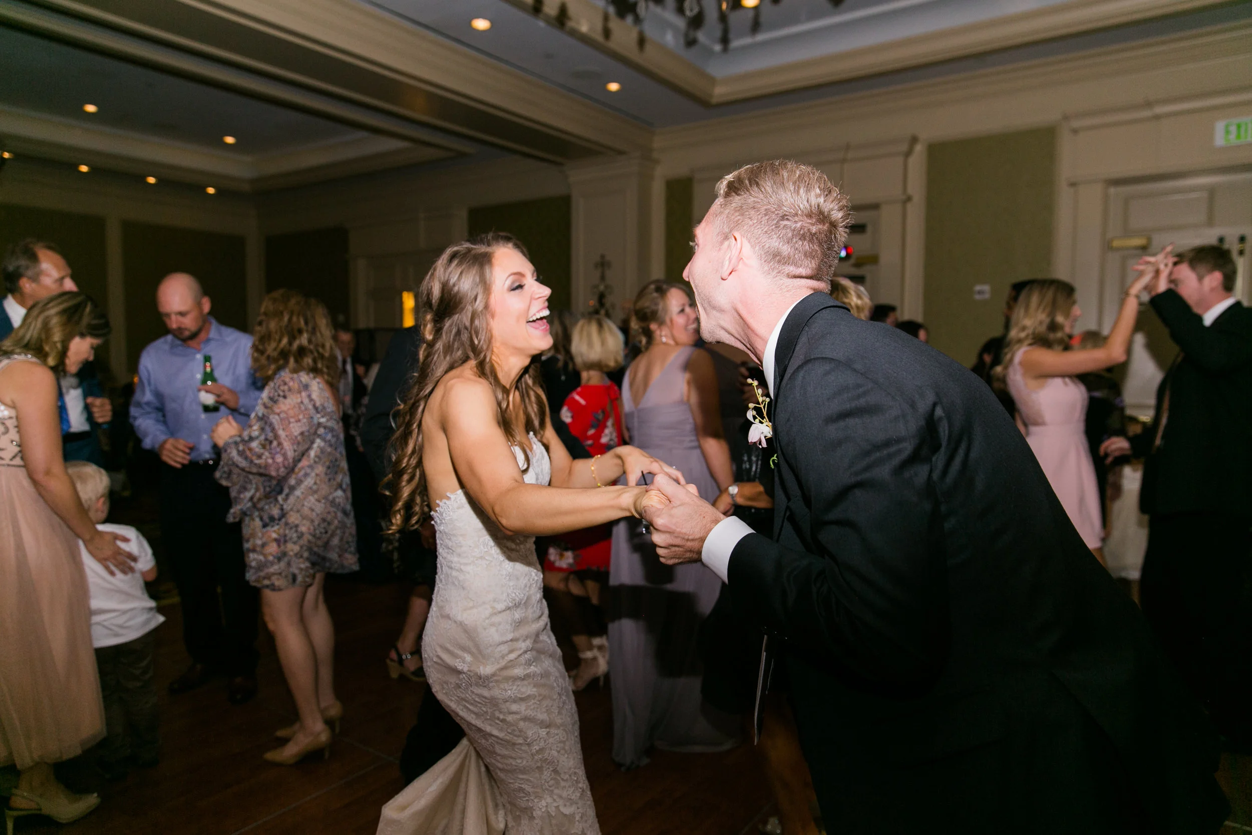 Bride dancing at wedding reception