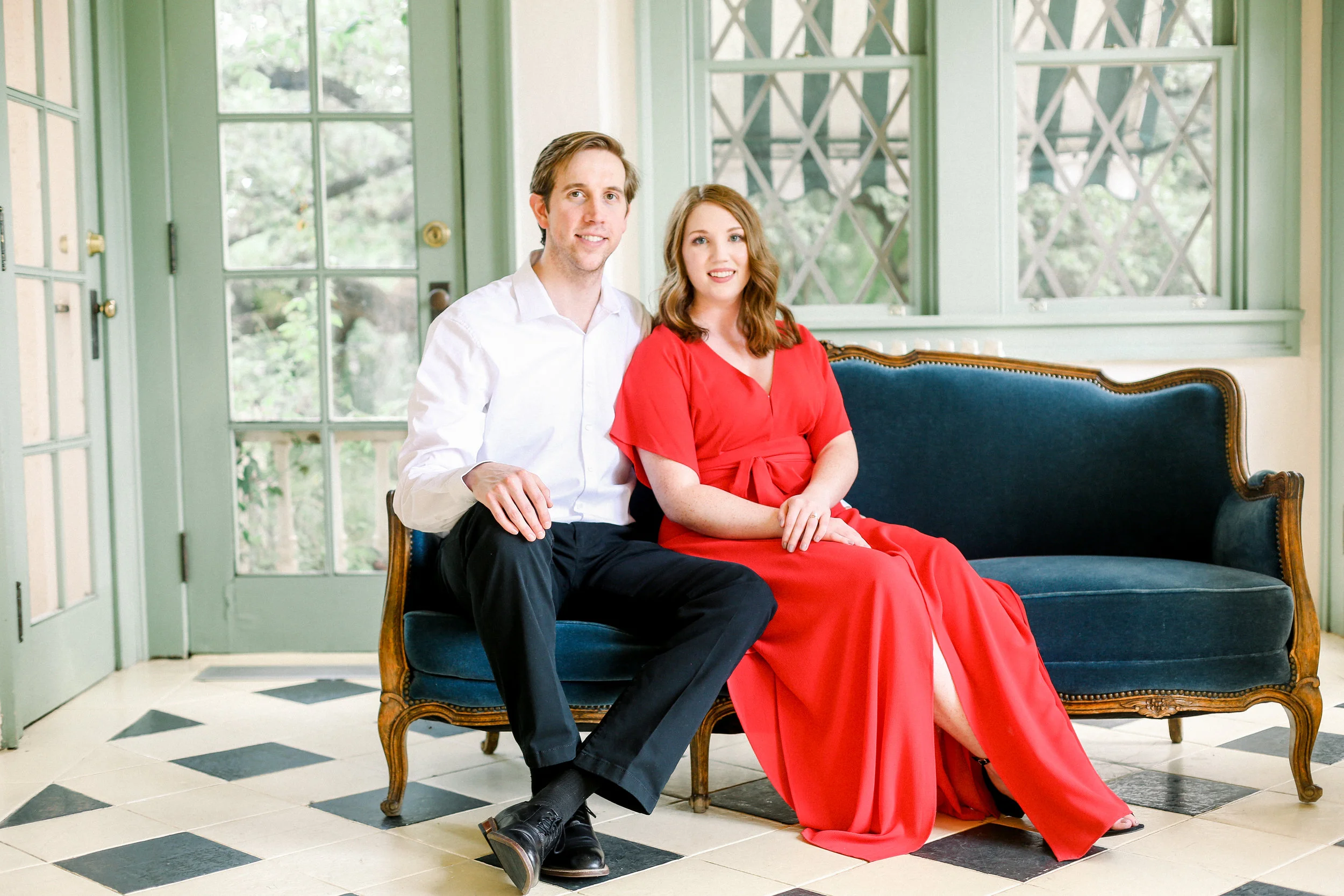 couple in bright dramatic location