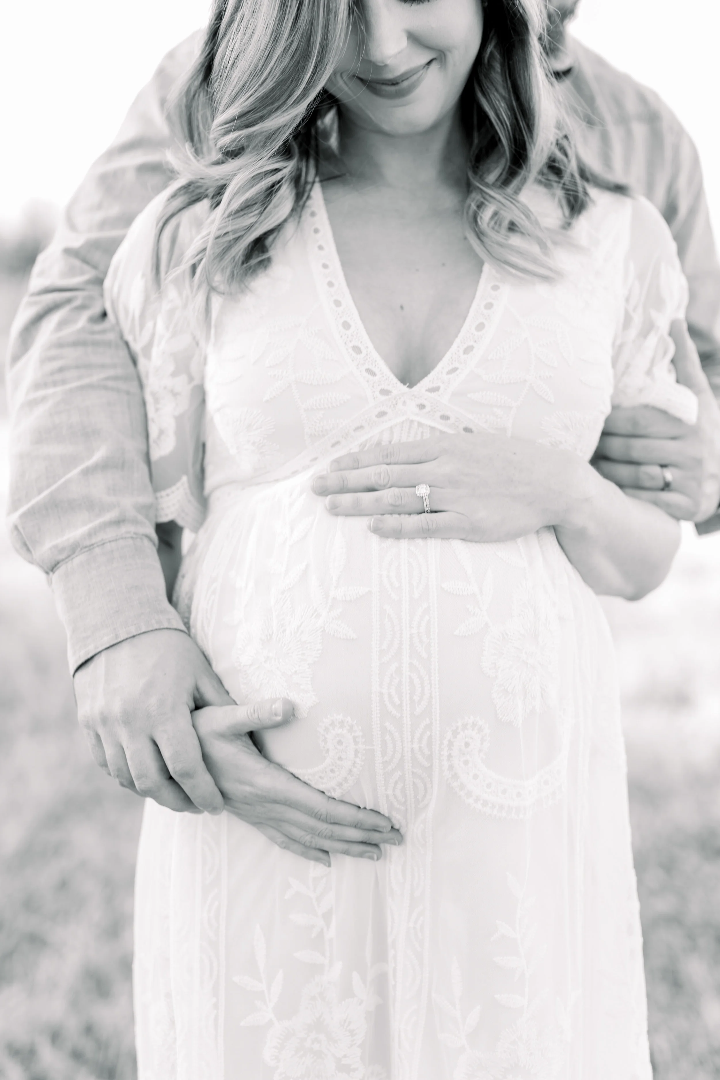 lacy dress maternity photo