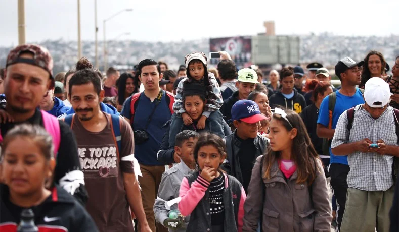 The migrant caravan in Mexico.&nbsp; ALEXEI WOOD