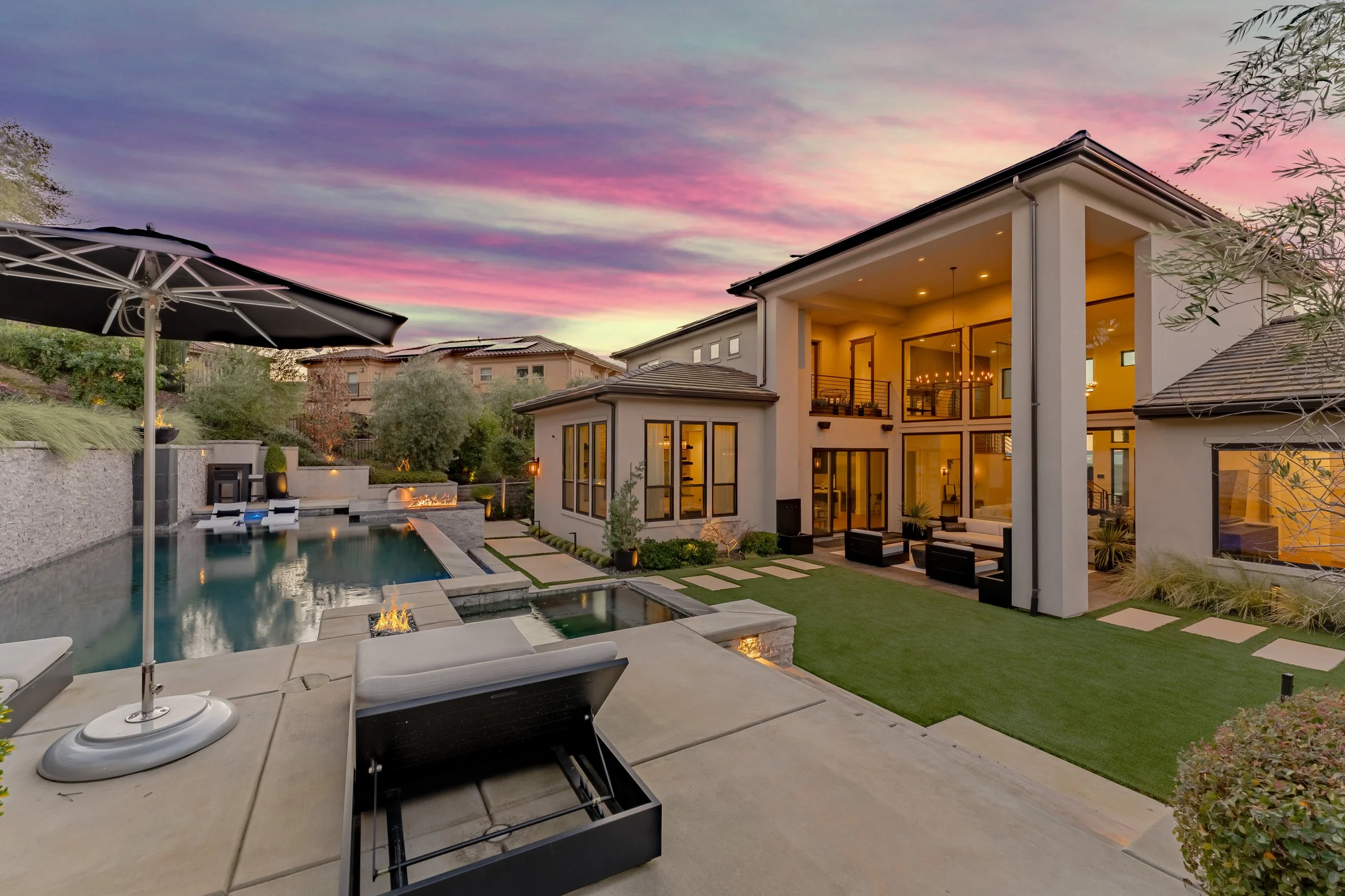 Custom home with swimming pool