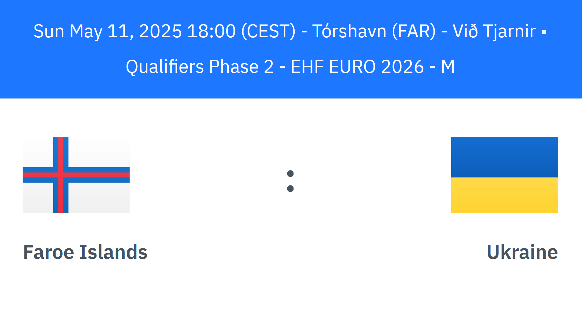 Hondbóltur menn: Føroyar - Ukraina