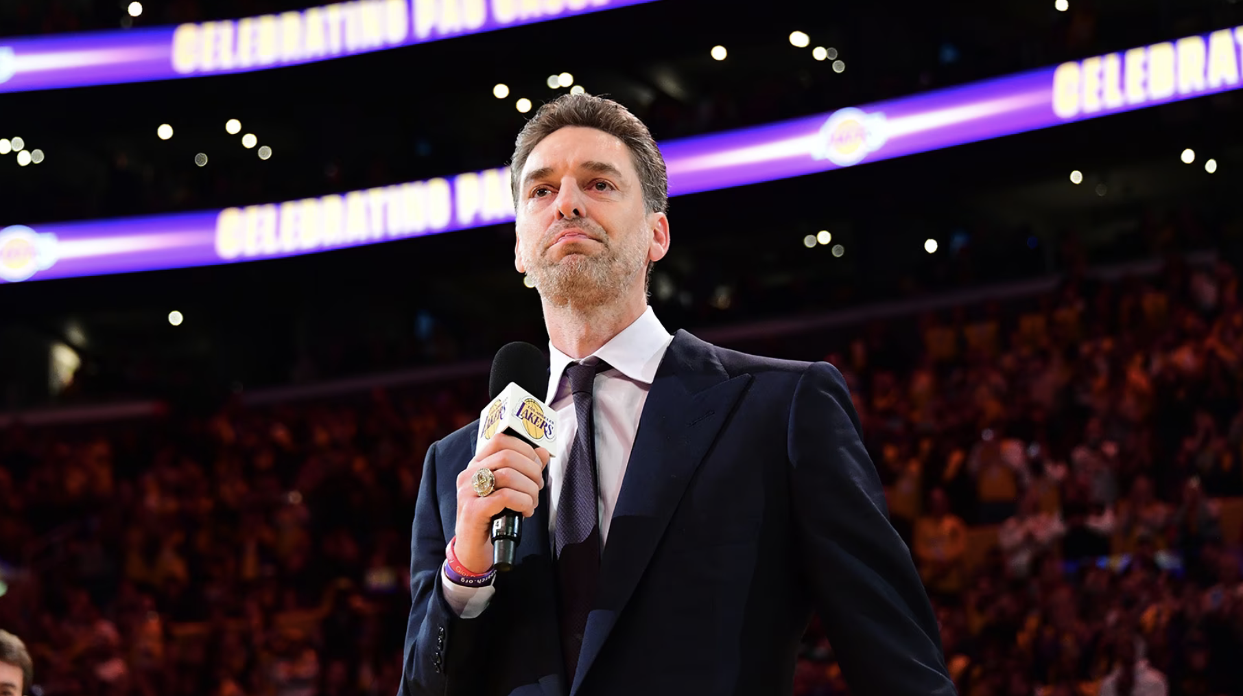 Pau Gasol is in the Lakers Rafters Forever