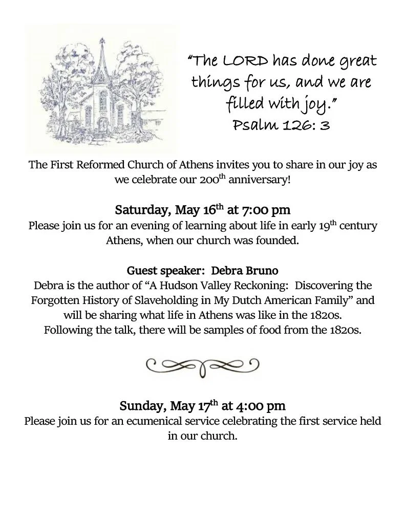 First Reformed Church of Athens 200th anniversary