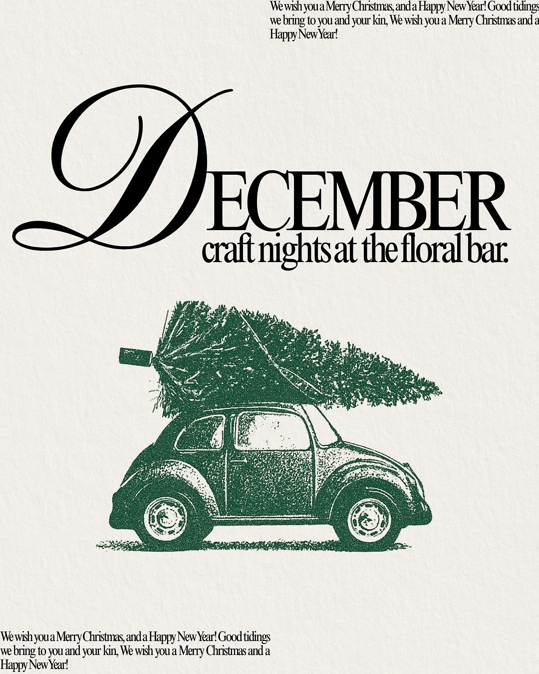 🌲DECEMBER CRAFT NIGHTS🌲
Craft Nights are officially OPEN for the holidays! 💐✨
Dec 9th &bull; Ralph Lauren Christmas
Dec 18th &bull; Nostalgic 90&rsquo;s
We can&rsquo;t wait to create holiday magic with you🫶 
🔗Link in bio to grab your spot today!