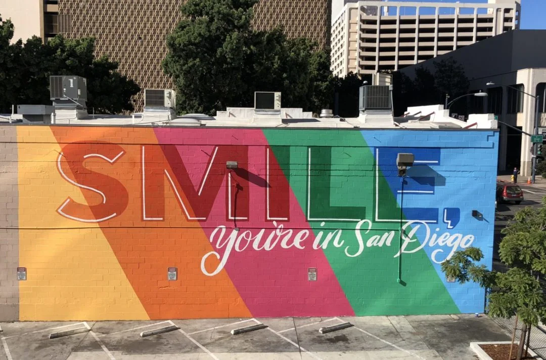 Smile you're in San Diego Mural in East Village