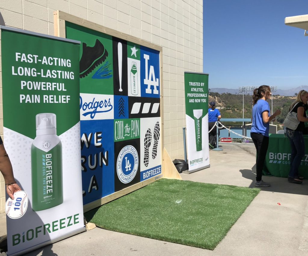 Dodgers MLB Custom Hand Painted Mural at AT&amp;T Stadium for Biofreeze