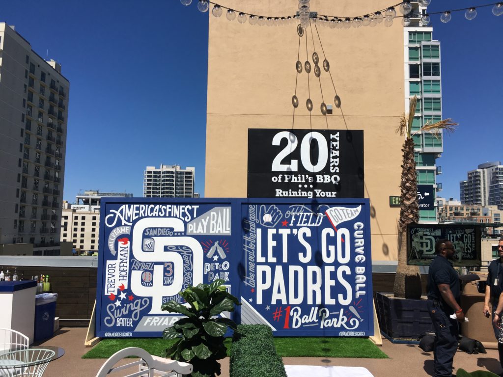 Custom Hand Painted Free Standing Padres MLB Baseball Team Mural