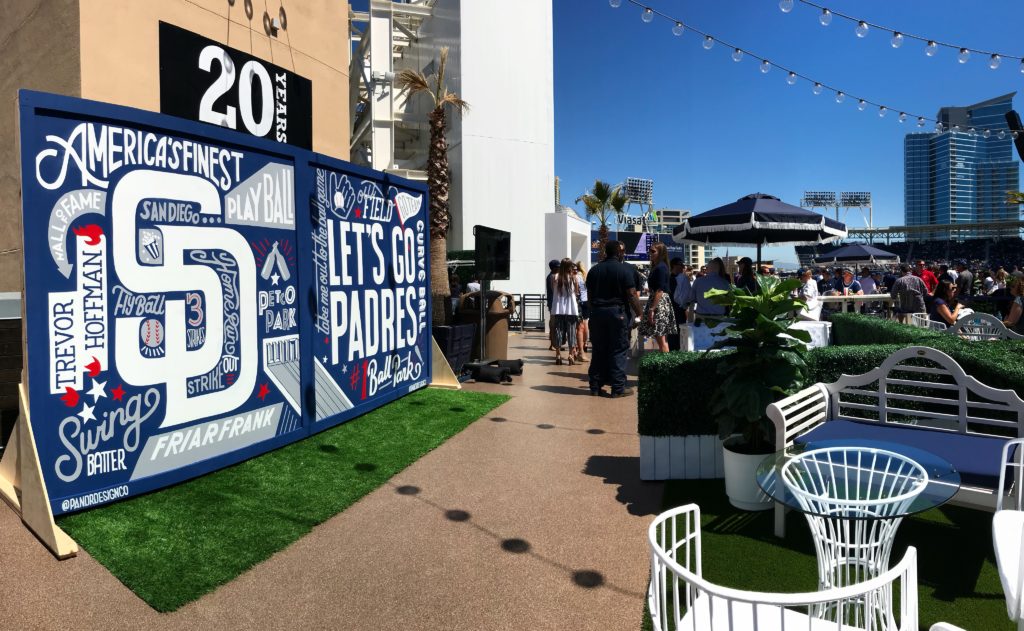 Custom Hand Painted Free Standing Padres MLB Baseball Team Mural