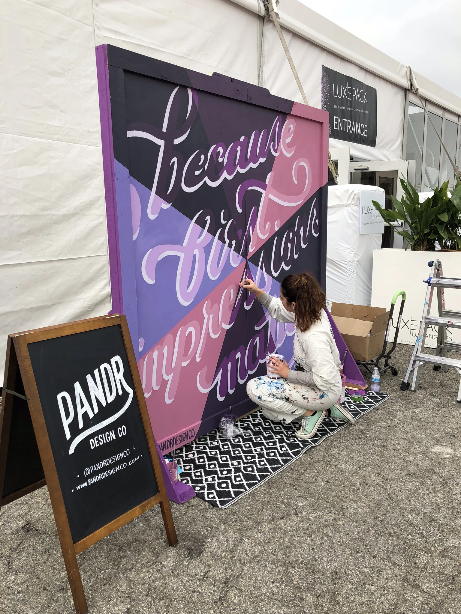 "Because First Impressions Matter" Freestanding Mural and Photo Backdrop