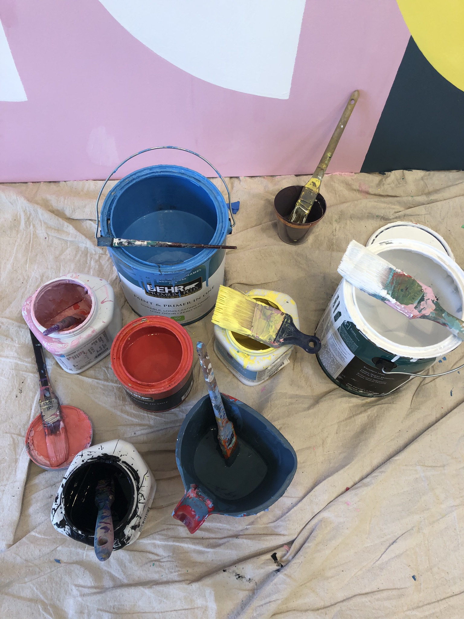 Marrow Fine Geometric Custom Mural Paint Buckets