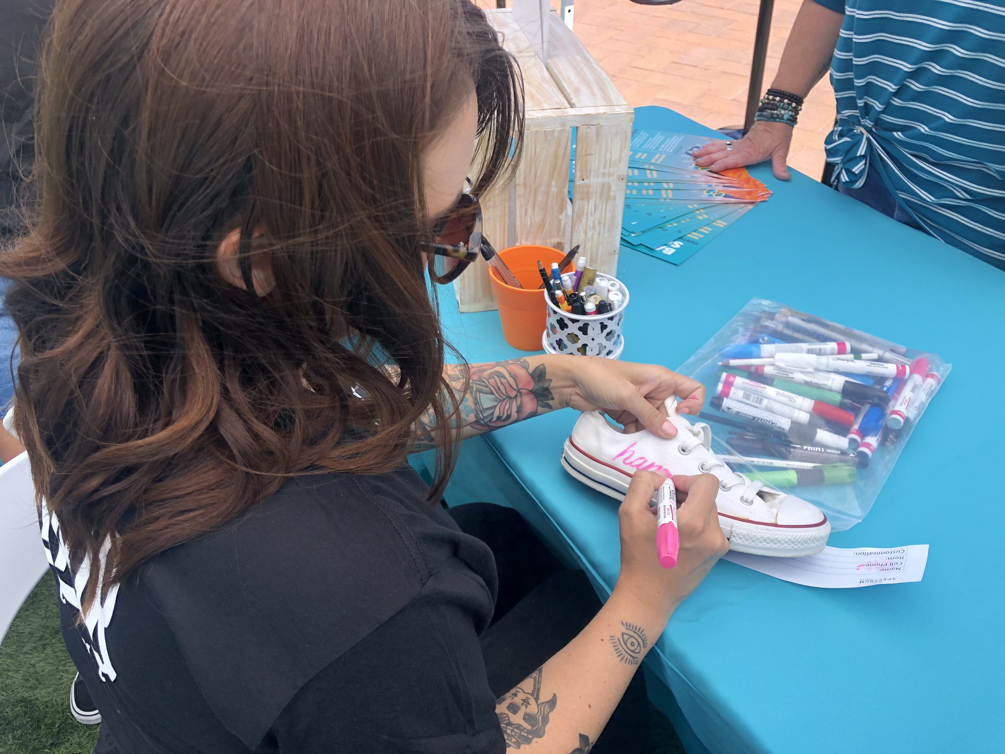 Irvine Spectrum Back to School Event Live Lettering on Converse