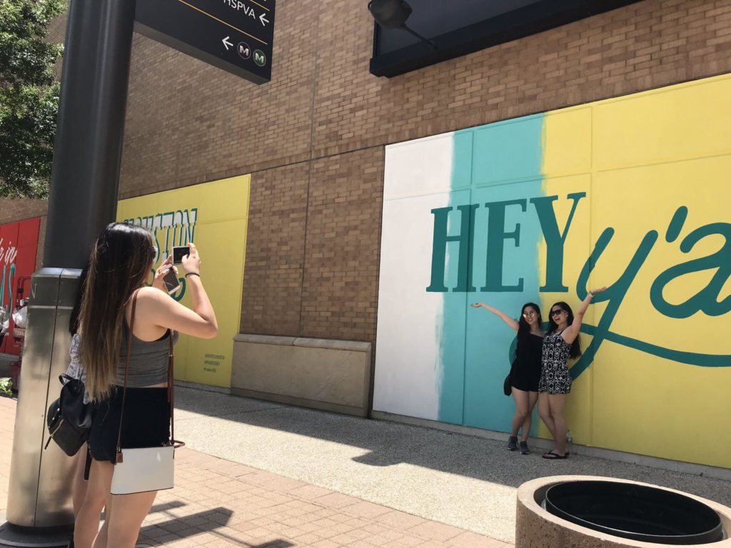 Custom Hand Painted Downtown Houston Mural