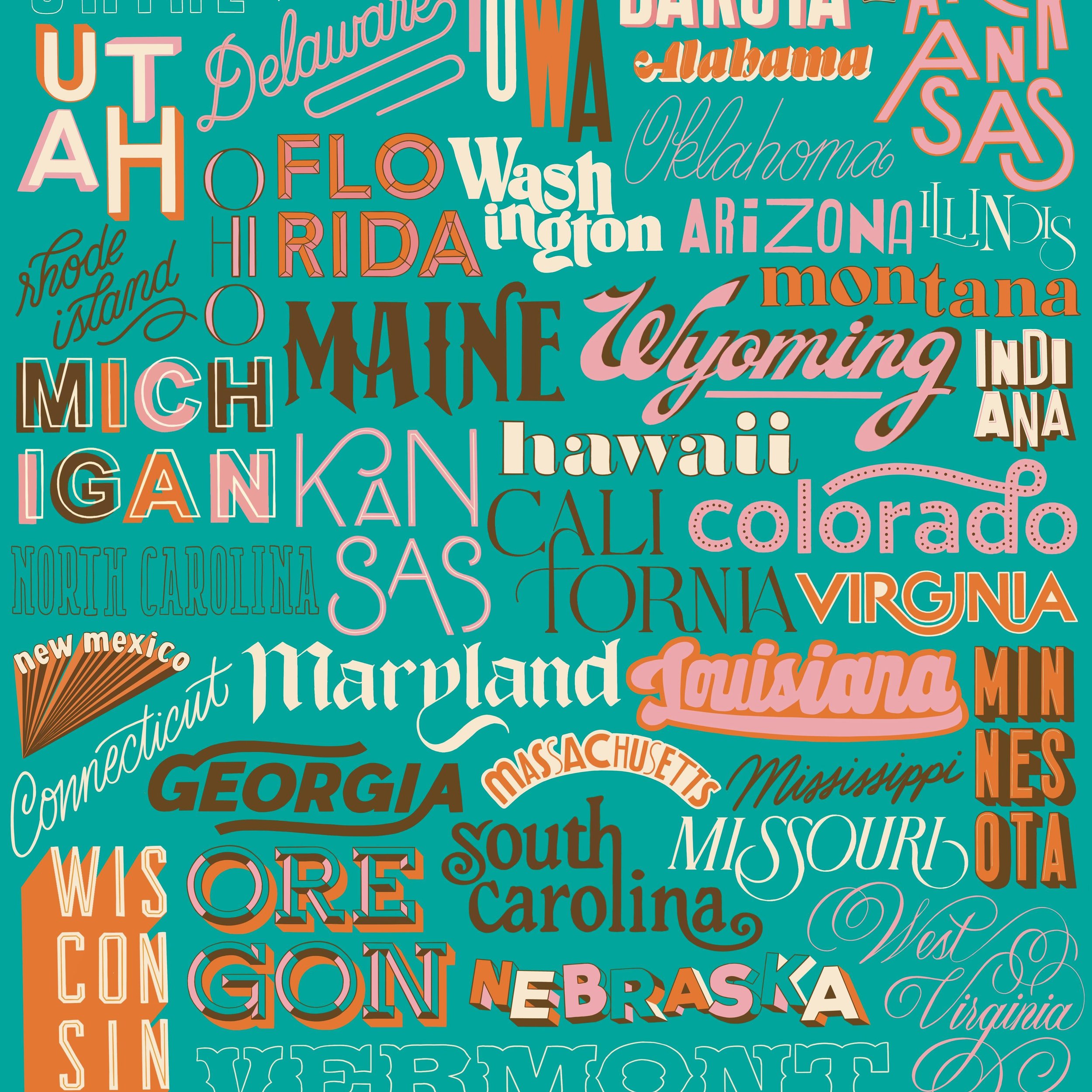 Just checked off painting in my 32nd state- shout out to Utah! 

Created this as jigsaw puzzle design last year and it was so much fun to do. I do a lot of illustration these days but lettering will always have my ❤️. People ask how I got so good at 