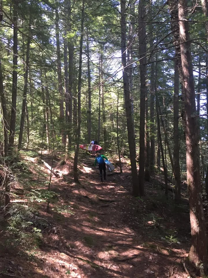 Portaging through the woods