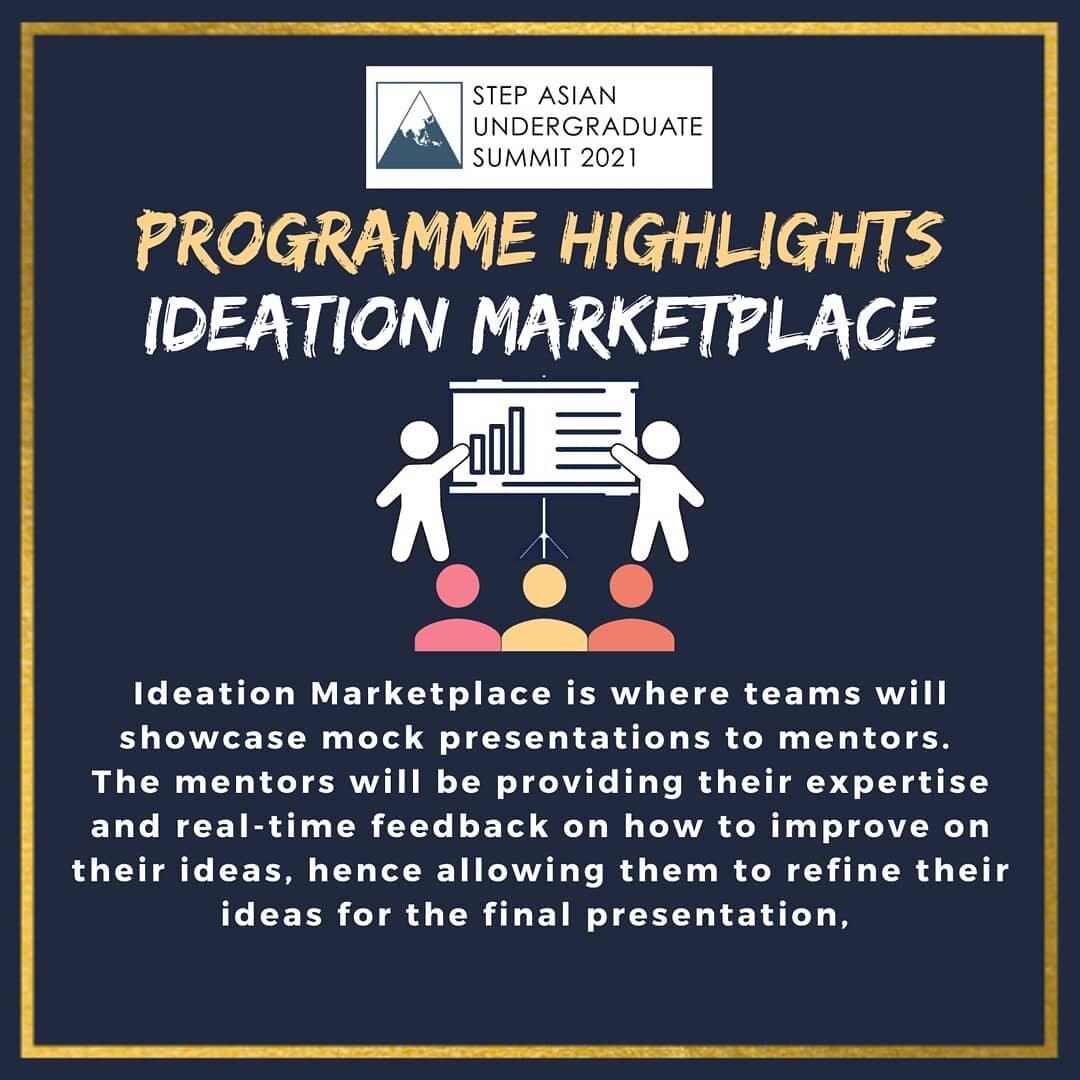 In the next programme highlights feature, we will be featuring the Ideation Marketplace! 😃😄 

Ideation Marketplace provides an avenue for the groups to showcase their presentations to mentors. 
The mentors will be providing their expertise and real
