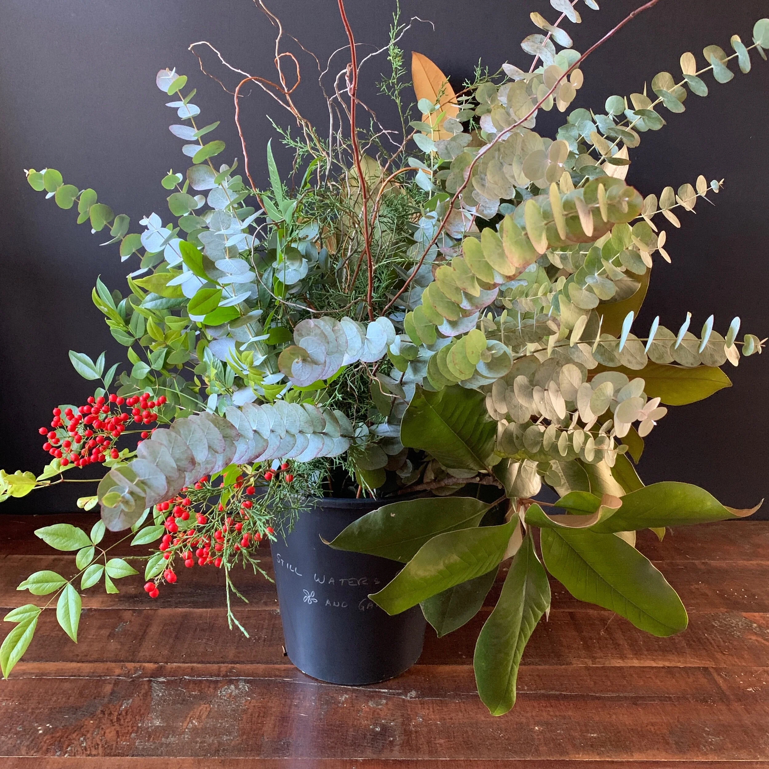 Bucket of Mixed Seasonal Greenery