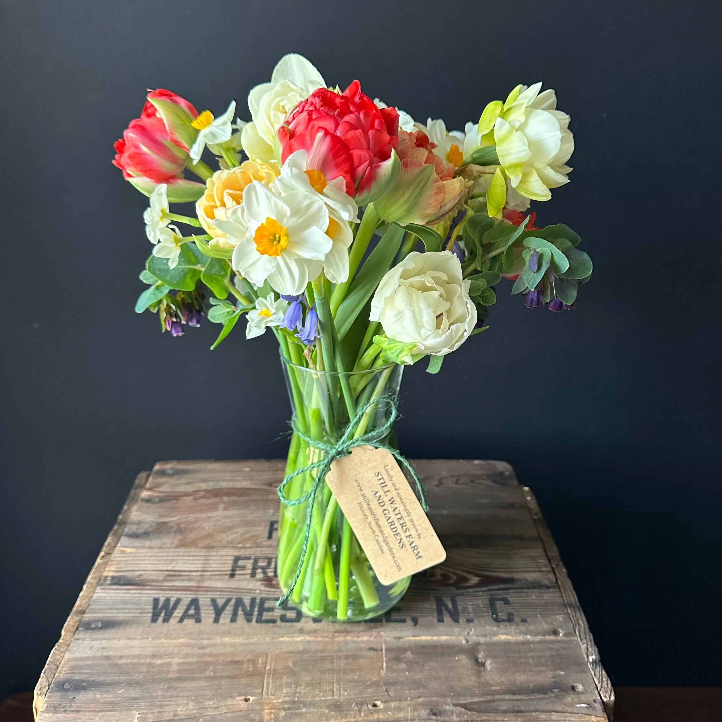 Seasonal Arrangement in Glass Vessel