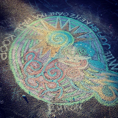 Jetty Road chalk drawing