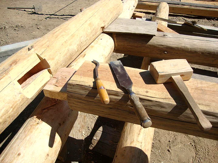 Round Pole Timber Frame Raising, Ukiah - Sept. 21, 2019