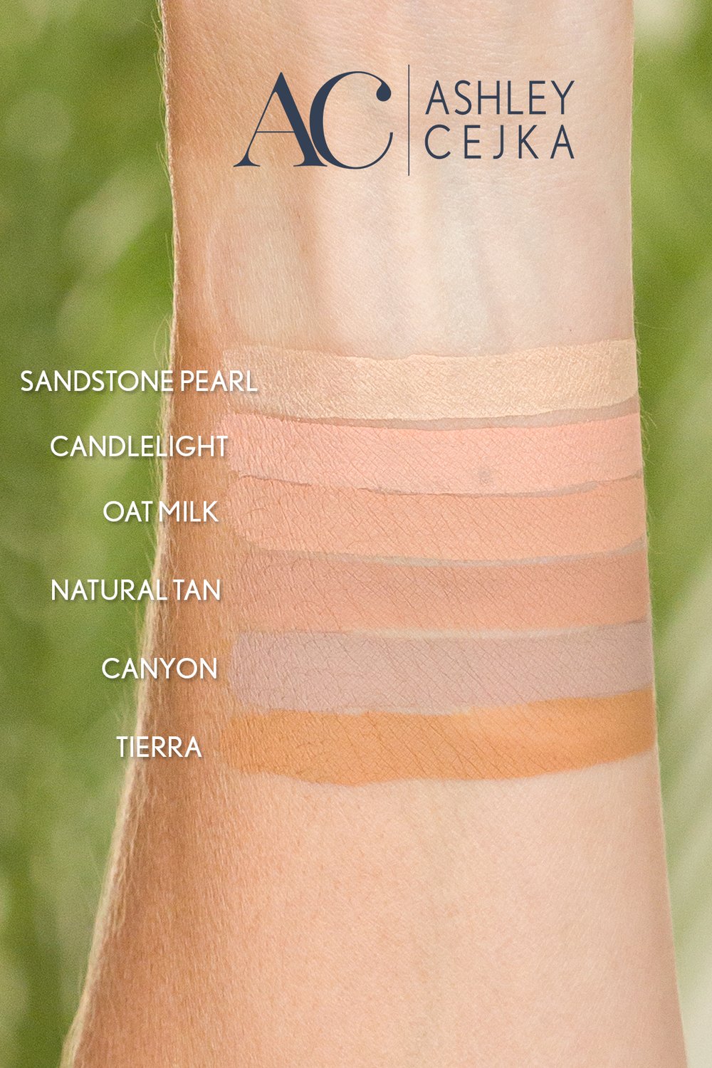  Oat Milk ShadowSense compared to Sandstone Pearl (matte), Candlelight, Natural Tan, Canyon, and Tierra ShadowSense eye shadow colors 