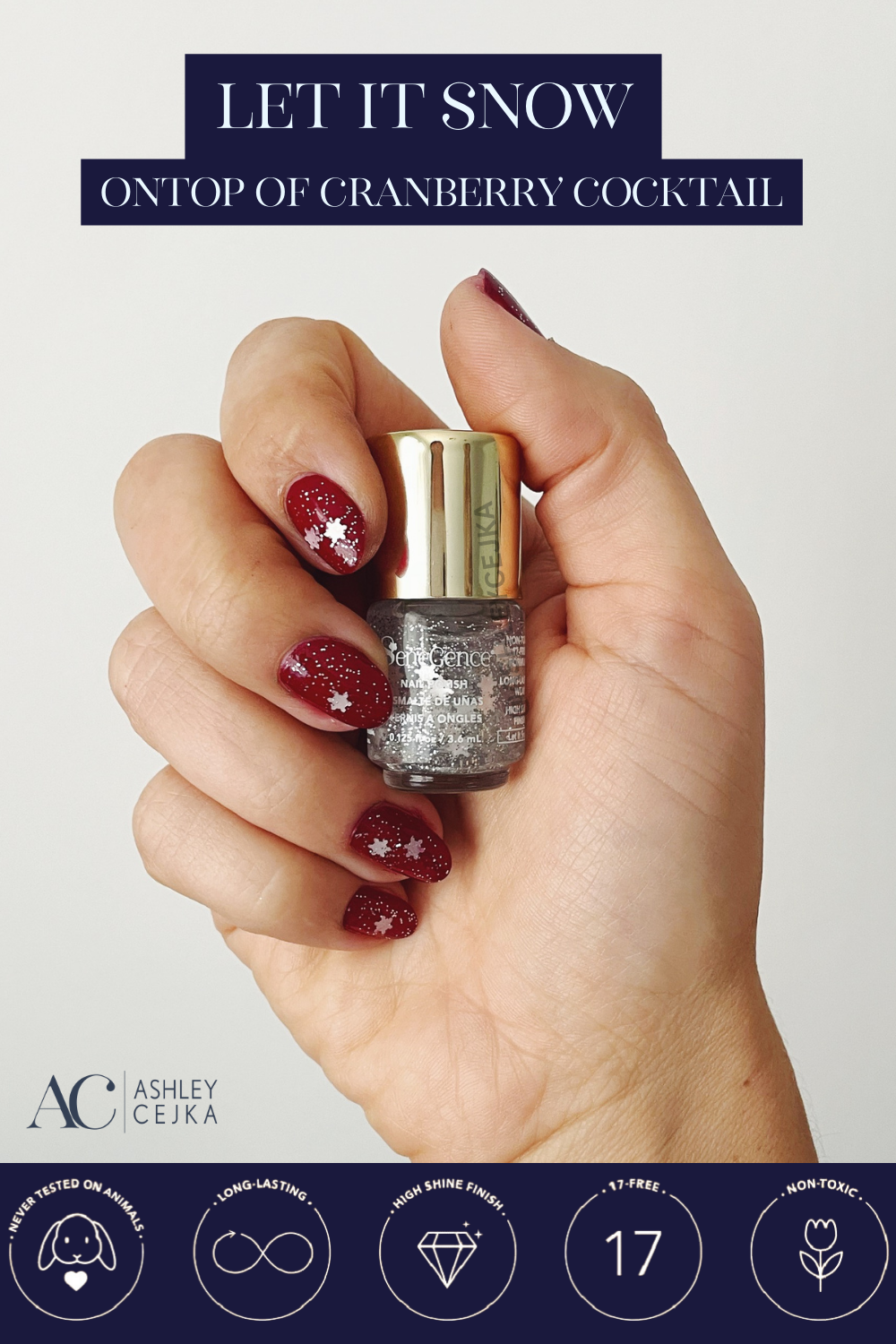 Let it Snow ontop of Cranberry Cocktail Mini Nail Polish SeneGence Ashley Cejka.png