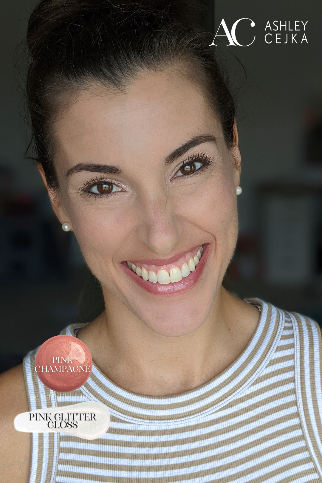  Pink Champagne LipSense with Pink Glitter GLoss. 