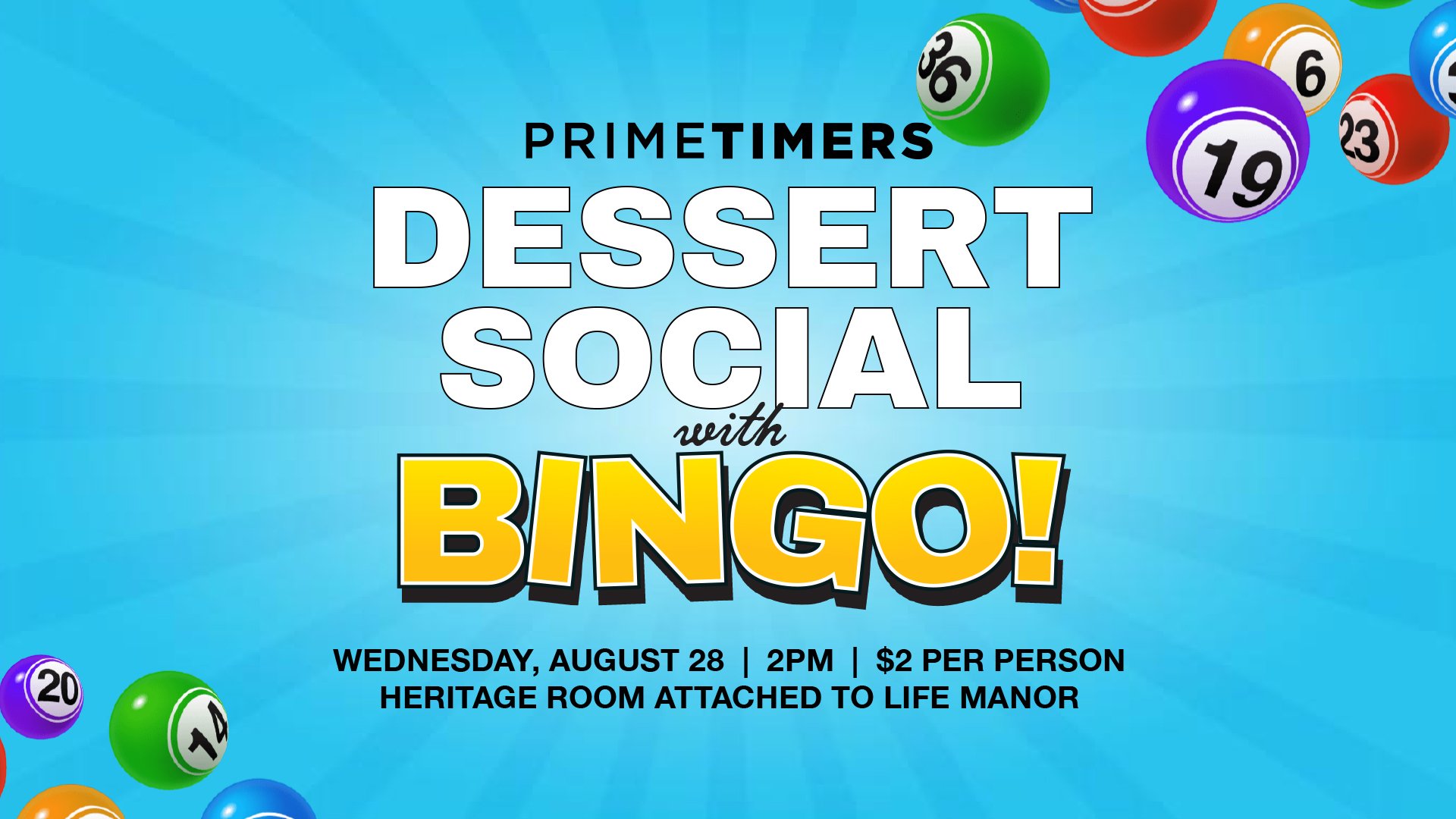PRIME TIMERS DESSERT SOCIAL
