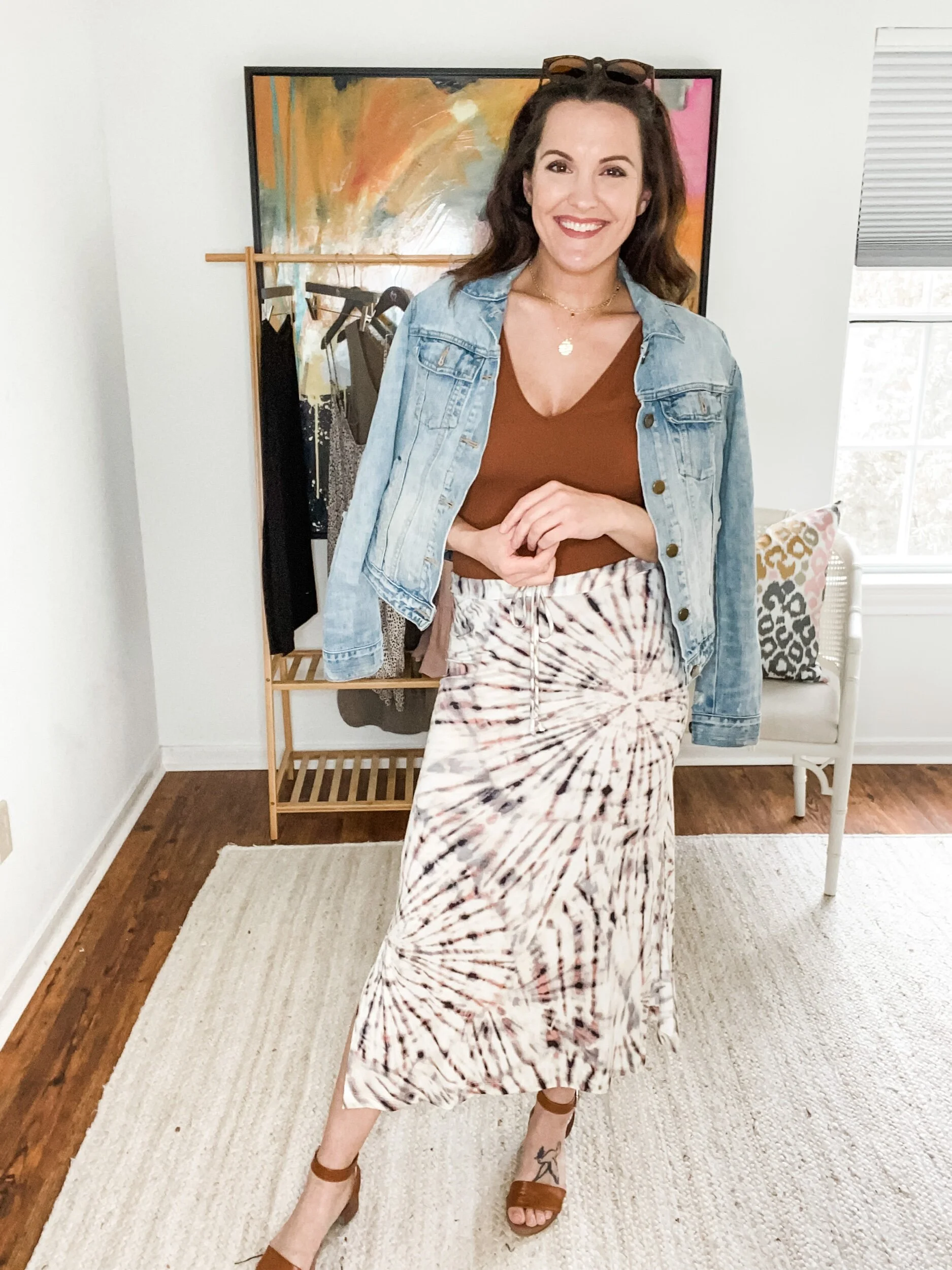 Coral Print Foxy Skirt